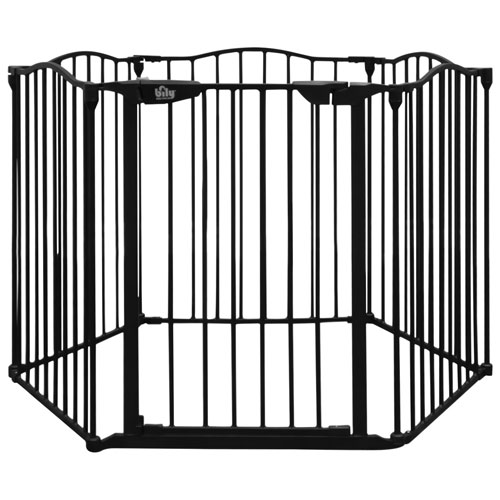Image 1 of 4.. Bily Superyard Hardware Mounted/Freestanding Safety Gate - Black
