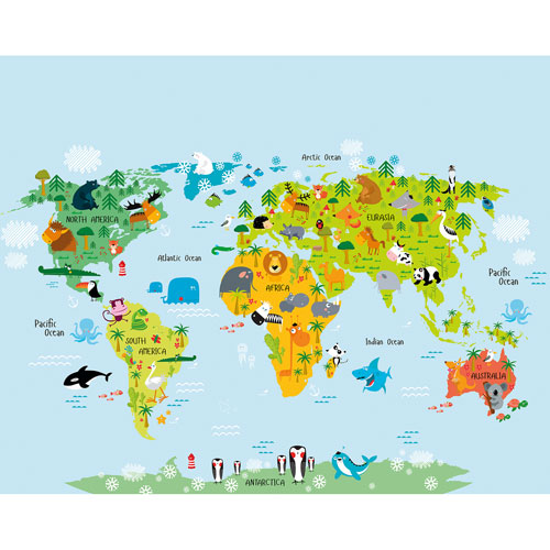 Image 1 of 2.. Ohpopsi The Whole Wide World Wall Mural