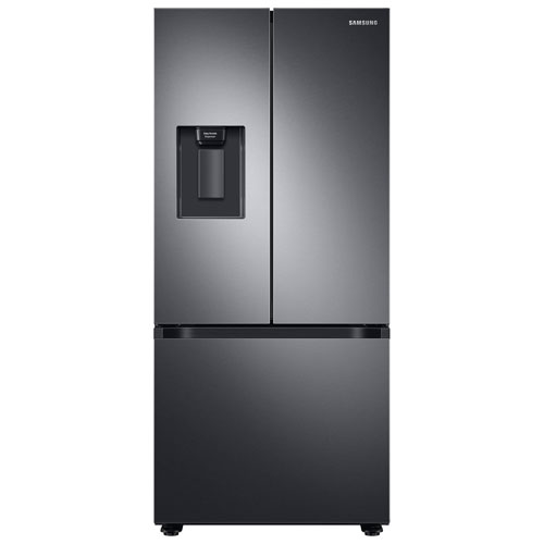 Image 1 of 14.. Samsung 30" 22 Cu. Ft. French Door Refrigerator w/ Water Dispenser - Black Stainless