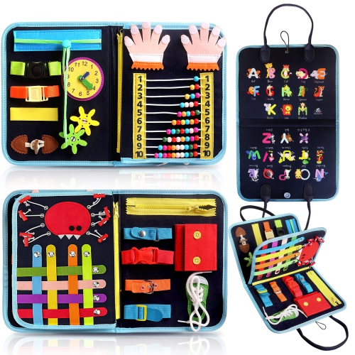 Image 1 de 7.. Busy Board, jouets Montessori pour garçons de 1-4 ans, petites filles, motricité fine et activités d’apprentissage, Sensory Boo