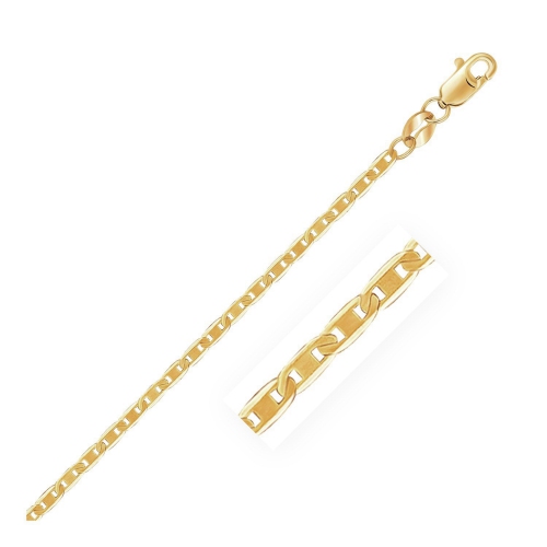 Image 1 of 3.. 10k Yellow Gold Mariner Link Anklet 1.7mm