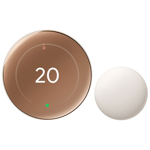 Image 1 of 22.. Google Nest Wi-Fi Smart Learning Thermostat - Polished Gold