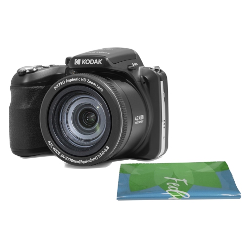 Image 1 of 10.. KODAK PIXPRO AZ425-BK 20MP Digital Camera 42X Optical Zoom 24mm Wide Angle Lens 1080P Full HD Video 3" LCD Vlogging Camera Plus a Bonus Microfiber