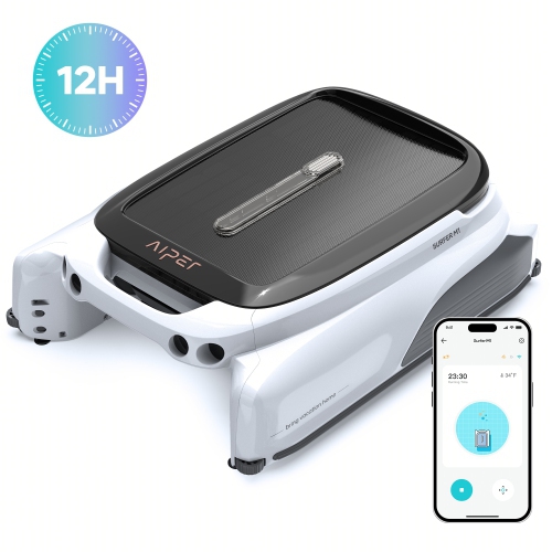 Image 1 de 10.. Remis à neuf - Nettoyeur robotique solaire automatique pour écumoire de piscine Aiper Surfer M1, dure 12 heures, contrôle par application, détection