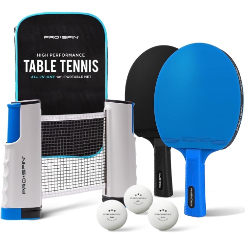 Image 1 of 4.. All-in-One Ping Pong Set, Retractable Ping Pong Net for Any Table, Pro-Quality Table Tennis Balls, Storage Case for Indoor & Outdoor Games, 2-Player